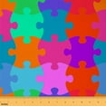 thumbnail image 1 of jejeloiu Colorful Building Blocks Fabric by the Yard 5 Yards,Cartoon Puzzle Toy Fabric for Sewing,Red Green Purple Home Decor Fabric by the Yard For Teens,Luxury Bedroom Decor, 1 of 6