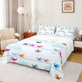 thumbnail image 1 of jejeloiu Colorful Cartoon Birds Full Size Sheets,Kawaii Flying Animals Bed Sheets For Boys Girls 4 Pieces, 1 of 7