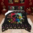 thumbnail image 1 of jejeloiu Colorful Cute Flowers Queen Comforter Set,Gothic Skull Bedding Sets,Happy Velantine'S Day Bedding Comforter Set For Men Women,Breathable Home Decor,3pcs, 1 of 8