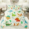 thumbnail image 1 of jejeloiu Colorful Dino Full Size Comforter Sets,Jungle Dinosaur Bedding Comforter Set,Wild Animals Bedding Sets For Boys Girl,Microfiber Bedroom Decor Reversible,3-Piece, 1 of 8