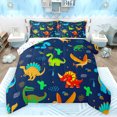 thumbnail image 1 of jejeloiu Colorful Dinosaur Dino Bedding Comforter Set,Cartoon Animal Twin Comforter Sets,Abstract Green Cactus Bedding Set For Boys,Ultra Soft Home Decor Reversible,2-Piece, 1 of 8