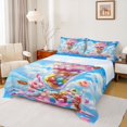 thumbnail image 1 of jejeloiu Colorful Doughnut Cake Twin Sheet Sets,Sweet Dessert Bedding For Girls Boys 3 Pieces, 1 of 7