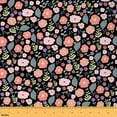 thumbnail image 1 of jejeloiu Colorful Flower Fabric by the Yard 1 Yard,Rustic Floral Home Decor Fabric by the Yard,Pink Green Black Sewing Fabric For Girls,Ultra Soft Home Decor, 1 of 6