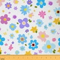 thumbnail image 1 of jejeloiu Colorful Flower Floral Fabric by the Yard 1 Yard,Watercolor Kawaii Daisy Home Decor Fabric by the Yard,Natural Plant Sewing Fabric For Child,Breathable Home Decor, 1 of 6
