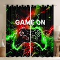 thumbnail image 1 of jejeloiu Colorful Game Console Curtains Pack of 2 (42x84 Each),Kids Gamepad Controller Curtains Blackout,Gradient Green Red Lightning Bedroom Curtains For Teens,Luxury Bedroom Decor, 1 of 6
