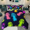 thumbnail image 1 of jejeloiu Colorful Graffiti Slipper Queen Comforter Set,Modern Watercolor Aesthetic Bedding Sets,Cartoon Funny Pattern Bedding Comforter Set For Boys Girls,Microfiber Bedroom Decor Reversible,3 Pieces, 1 of 8