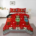 thumbnail image 1 of jejeloiu Colorful Nutcraker Soldier Queen Comforter Set,Merry Christmas Bedding Sets,Red Green Blue Bedding Comforter Set For Teens,Ultra Soft Home Decor Reversible,3 Pieces, 1 of 8