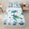 thumbnail image 1 of jejeloiu Colorful Sea Turtle Ocean Print Zipper Twin Comforter Sets with Fitted Sheet and 2 Pillowcases Kids,Underwater Animal Pattern Zipper Bedding Set,Reversible,4 Pieces, 1 of 7