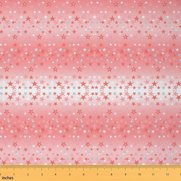 jejeloiu Colorful Stars Fabric by the Yard 3 Yards for Girls, Pink White Ombre Fabric for Sewing, Psychedelic Galaxy Home Decor Fabric by the Yard, Breathable Home Decor