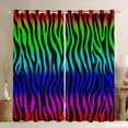 thumbnail image 1 of jejeloiu Colorful Zebra Stripe Curtains Pack of 2 (42x84 Each),Abstract Geometric Lines Curtains Blackout,Green Blue Pink Bedroom Curtains For Men Women,Ultra Soft Home Decor, 1 of 6