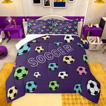 jejeloiu Colorfull Soccer Bedding Comforter Set,Football Sport Game Twin Comforter Sets,Teens Ball Lovers Bedding Set For Girls Boys,Luxury Bedroom Decor,2pcs