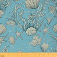 thumbnail image 1 of jejeloiu Coral Shell Seahors Fabric by the Yard 2 Yards,Ocean Theme Room Decor Fabric by the Yard,Cartoon Animal Fabric for Sewing For Girls,Ultra Soft Home Decor, 1 of 6