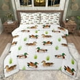 thumbnail image 1 of jejeloiu Country Farm Mallard Full Size Comforter Sets,White Brown Green Bedding Sets For Boys Teens Reversible 3pcs, 1 of 8