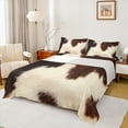 thumbnail image 1 of jejeloiu Country Farmhouse Queen Sheet Sets,Brown Beige Cowhide Flat Sheet,Cattle Hide Queen Fitted Sheet For Child,Microfiber Bedroom Decor,4-Piece, 1 of 7