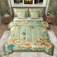 thumbnail image 1 of jejeloiu Country Floral 7-Piece Twin Bedding Sets,Rustic Botanical Wild Butterflies Bedding Comforter Set,Green Pink Sheet Sets For Girls,Microfiber Bedroom Decor Reversible, 1 of 8