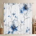 thumbnail image 1 of jejeloiu Country Floral Blackout Curtains,Natural Plant Curtains Pack of 2 (38x45 Each),White Blue Window Curtains For Adults,Luxury Bedroom Decor, 1 of 6