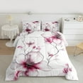 thumbnail image 1 of jejeloiu Country Floral Full Size Comforter Sets,Natural Plant Bedding Comforter Set,White Pink Bedding Sets For Adults,Luxury Bedroom Decor Reversible,3pcs, 1 of 8