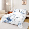 thumbnail image 1 of jejeloiu Country Floral Twin Sheet Sets,Natural Plant Twin Fitted Sheet,White Blue Flat Sheet For Adults,Luxury Bedroom Decor,3-Piece, 1 of 7