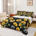 thumbnail image 1 of jejeloiu Countryside Floral Sunflower Twin Sheet Sets,Rustic Plant Floral Bedding For Adults 3pcs, 1 of 7