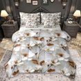 thumbnail image 1 of jejeloiu Countryside Flower 7pcs Bedding Comforter Set,Gray Brown Queen Bedding Sets For Men Women Reversible, 1 of 8