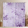 thumbnail image 1 of jejeloiu Countryside Flowers Curtains Pack of 2 (42x84 Each),Botanical Plants Theme Curtains Blackout,Purple Floral Leaves Bedroom Curtains For Girls,Ultra Soft Home Decor, 1 of 6