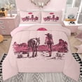 thumbnail image 1 of jejeloiu Cowgirls Queen Comforter Set,Rustic Country Horse Bedding Comforter Set For Girls Kids Reversible 3 Pieces, 1 of 8
