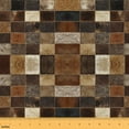 thumbnail image 1 of jejeloiu Cowhide Grid Fabric by the Yard 5 Yards,Cow Hide Print Fabric for Sewing,Brown Cattle Hide Home Decor Fabric by the Yard For Adults,Microfiber Bedroom Decor, 1 of 1