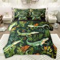 thumbnail image 1 of jejeloiu Crocodile 7 Pieces Bedding Comforter Set,Wild Animal Full Bedding Set,Tropical Botanical Leaves Fitted Sheet Flat Sheet For Bots Teens,Breathable Home Decor Reversible, 1 of 8