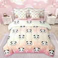 thumbnail image 1 of jejeloiu Cute Animal 7pcs Bedding Comforter Set,Kawaii Zoo Panda Queen Bedding Sets,Orange Pink Ombre Queen Sheet Sets For Kids,Microfiber Bedroom Decor Reversible, 1 of 8