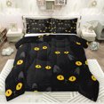 thumbnail image 1 of jejeloiu Cute Animal Cat Bedding Comforter Set,Kawaii Kitten Pattern Twin Comforter Sets,Black Gold Bedding Set For Teens,Beathable Home Decor Reversible,2 Pieces, 1 of 8