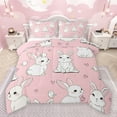 thumbnail image 1 of jejeloiu Cute Animal Rabbit Bedding Comforter Set,Kawaii Loves Birds Twin Comforter Sets,White Pink Bedding Set For Girl,Microfiber Bedroom Decor Reversible,2-Piece, 1 of 8