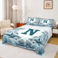 thumbnail image 1 of jejeloiu Cute Animal Shark Bed Sheets For Boy,Ocean Alphabet Print N Full Size Sheets,4-Piece,1 Flat Sheet, 1 Fitted Sheet and 2 Pillowcases, 1 of 6