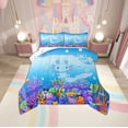 thumbnail image 1 of jejeloiu Cute Axolotl Full Size Comforter Sets,Cartoon Animal Bedding Comforter Set,Sealife Shell Coral Bedding Sets For Kid Girls,Super Cozy Bedroom Decoration Reversible,3pcs, 1 of 8