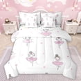 thumbnail image 1 of jejeloiu Cute Ballet Girl 7-Piece Twin Bedding Sets,Kawaii Loves Stars Bedding Comforter Set,Pink White Sheet Sets For Kids,Luxury Bedroom Decor Reversible, 1 of 8