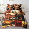 thumbnail image 1 of jejeloiu Cute Bear Deer Twin Bedding Sets 7-Piece,Woodland Animal Bedding Comforter Set,Retro Farmhouse Lodge Sheet Sets For Children,Ultra Soft Home Decor Reversible, 1 of 8