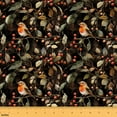 thumbnail image 1 of jejeloiu Cute Bird Fabric by the Yard 3 Yards,Red Christmas Berry Sewing Fabric,Rustic Botanical Fabric for Sewing For Child,Microfiber Bedroom Decor, 1 of 6