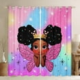 thumbnail image 1 of jejeloiu Cute Black Girly Black Out Curtains,Fairy Tale Princess Curtains Pack of 2 (42x63 Each),Colorful Ombre Bedroom Curtains For Teens,Microfiber Bedroom Decor, 1 of 6