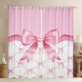thumbnail image 1 of jejeloiu Cute Bow Tie Black Out Curtains,Pink Bowknot Pattern Curtains Pack of 2 (42x63 Each) For Kids, 1 of 6