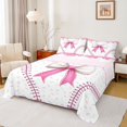 thumbnail image 1 of jejeloiu Cute Bowknot Twin Sheet Sets For Girls,Abstract Baseball Print Bedding 3-Piece, 1 of 7