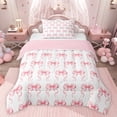 thumbnail image 1 of jejeloiu Cute Bows Twin Comforter Sets,Pink White Bedding Set For Bowknot Lover Reversible 2pcs, 1 of 7