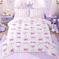 thumbnail image 1 of jejeloiu Cute Bowtie Bow Full Size Comforter Sets,Purple Bowknot Bedding Sets For Girls Kids Reversible 3pcs, 1 of 8