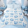 thumbnail image 1 of jejeloiu Cute Bowtie Bow Queen Comforter Set,Kawaii Cake Dessert Bedding Comforter Set For Girls Kids Reversible 3pcs, 1 of 8