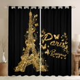 thumbnail image 1 of jejeloiu Cute Butterflies Black Out Curtains,Gold Eiffel Tower Curtains Pack of 2 (42x63 Each) For Adults, 1 of 6
