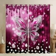 thumbnail image 1 of jejeloiu Cute Butterflies Blackout Curtains,Chic Moth Curtains Pack of 2 (38x45 Each),Sliver Pink Diamond Window Curtains For Girls,Ultra Soft Home Decor, 1 of 6