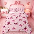 thumbnail image 1 of jejeloiu Cute Butterflies Queen Comforter Set,Cartoon Butterfly Bedding Sets,Girls Pink Bedding Comforter Set For Princess,Super Cozy Room Decor Reversible,3pcs, 1 of 8