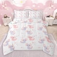 thumbnail image 1 of jejeloiu Cute Cartoon Axolotl Full Size Comforter Sets,Kawaii Loves Dots Bedding Comforter Set,Pink Purple Bedding Sets For Girls,Luxury Bedroom Decor Reversible,3pcs, 1 of 8