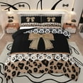thumbnail image 1 of jejeloiu Cute Cartoon Bowtie Bedding Comforter Set,Kawaii Leopard Print Twin Comforter Sets,Brown Black White Bedding Set For Teens,Super Cozy Room Decor Reversible,2-Piece, 1 of 8