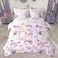 thumbnail image 1 of jejeloiu Cute Cartoon Butterflies 7-Piece Twin Bedding Sets,Country Floral Bedding Comforter Set,Purple Pink Green Sheet Sets For Girls Teens,Super Cozy Room Decor Reversible, 1 of 8