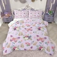 thumbnail image 1 of jejeloiu Cute Cartoon Butterflies Bedding Comforter Set,Country Floral Twin Comforter Sets,Purple Pink Green Bedding Set For Girls Teens,Super Cozy Room Decor Reversible,2-Piece, 1 of 8
