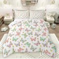 thumbnail image 1 of jejeloiu Cute Cartoon Butterflies Queen Comforter Set,Colorful Cartoon Floral Bedding Sets,Multicolor Flying Animals Bedding Comforter Set For Kids,Breathable Home Decor Reversible,3pcs, 1 of 8